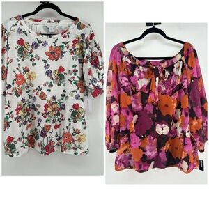 Liz Claiborne & New Directions Spring Bundle Women's Size 2X NWT Floral Design